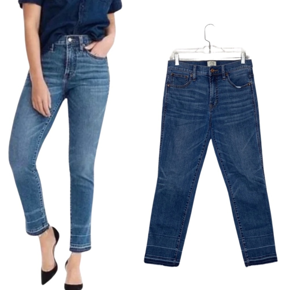J Crew size 26 Blue Straight Leg Jeans with Vintage Fading